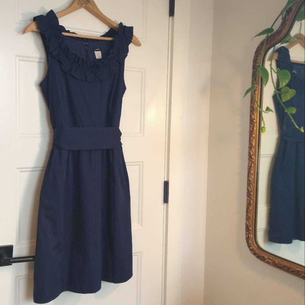 J. Crew Deep Blue Midi Dress
